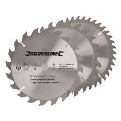 Best Pirce 🧨 Silverline 7-1/4 in. 20/24/40 TPI Tungsten Carbide Circular Saw Blade (Pack of 3) 🧨